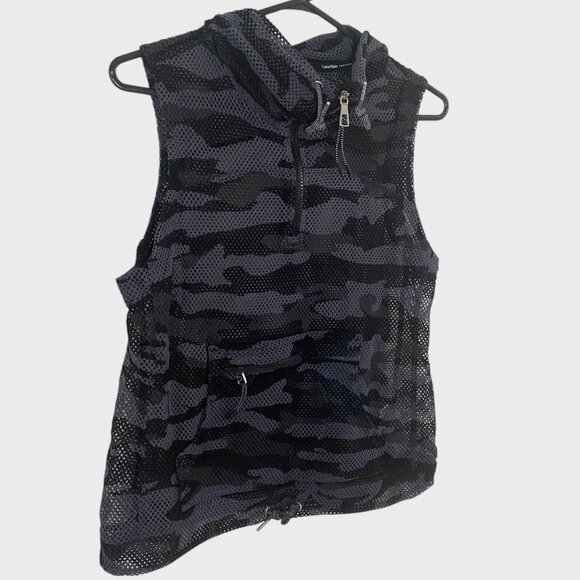Calvin Klein Performance Camo Printed Mesh Vest Black/Gray Women's Size Small - Picture 3 of 11